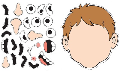 DOCENTECA - ImÃ¡genes de rostros y partes para cortar, armar o dibujar
